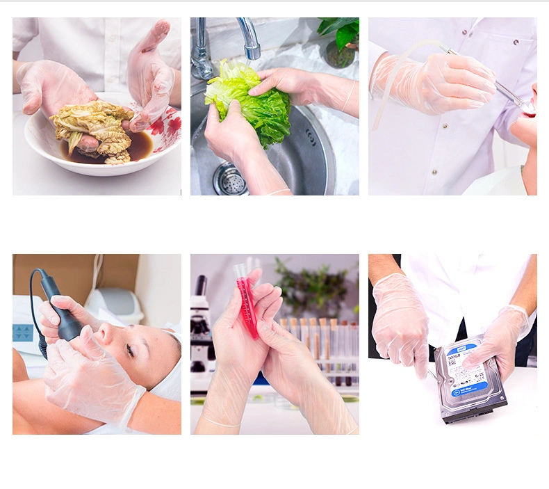 Factory Direct Wholesale/Supplier Custom Food Grade Household Cleaning Safety Gloves Disposable Transparent PVC Hand Gloves