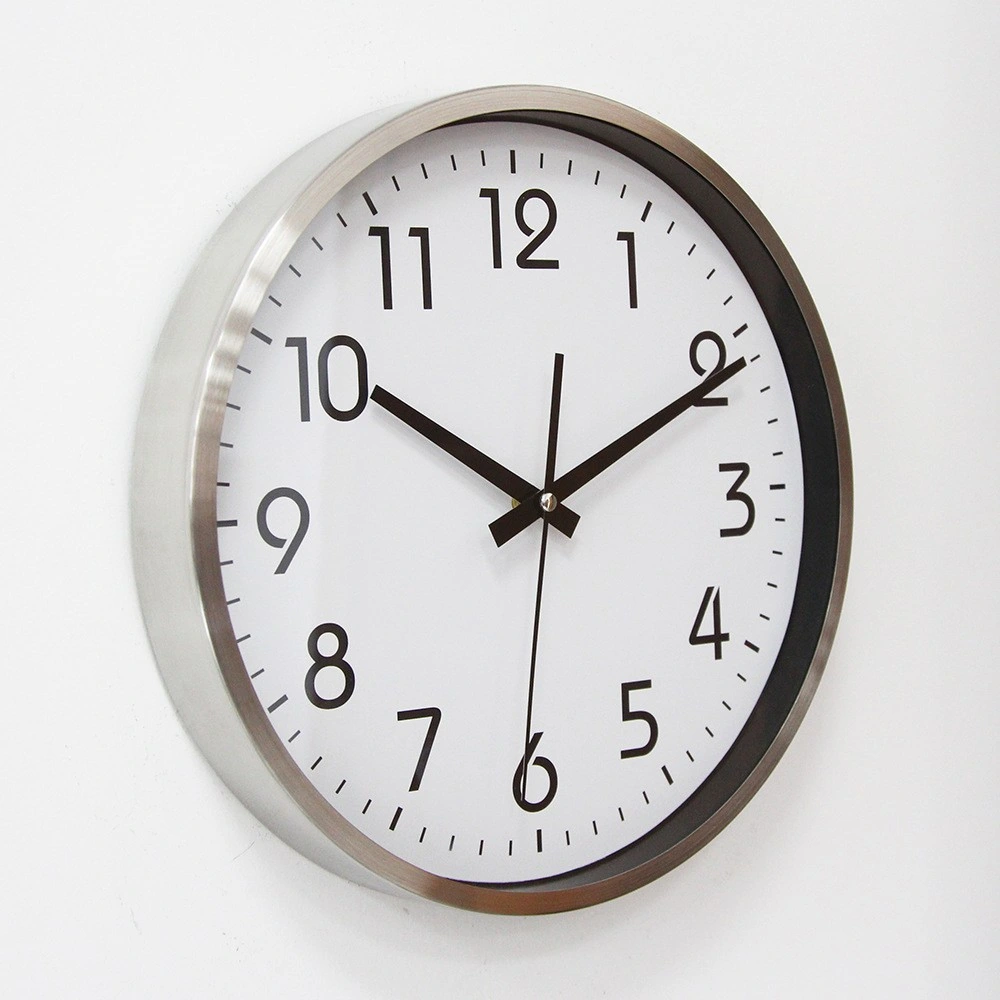 CE & RoHS High quality/High cost performance  Fashion Simple Round Metal Silent Wall Clock