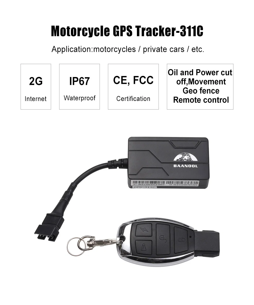 Motorrad / Motorrad-Sicherheitssystem GPS311 GPS GSM-Sicherheitssystem Mit kostenloser Android iOS APP