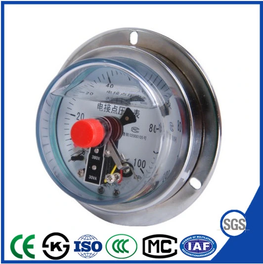 Axial Vibration Resistant Manometer Pressure Gauge with Electric Contact