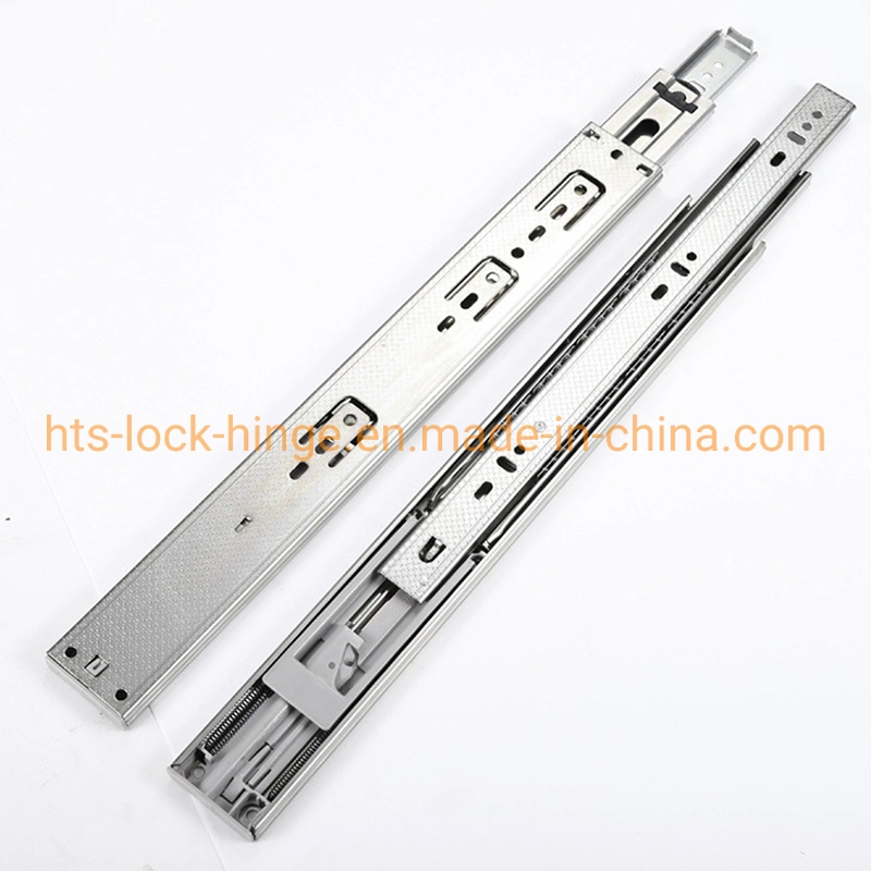 Furniture Hardware New Products Stainless Steel 304 35-45mm Three Fold Ball Bearing Soft Self Close Telescopic Kitchen Cabient Rail Full Extension Drawer Slides