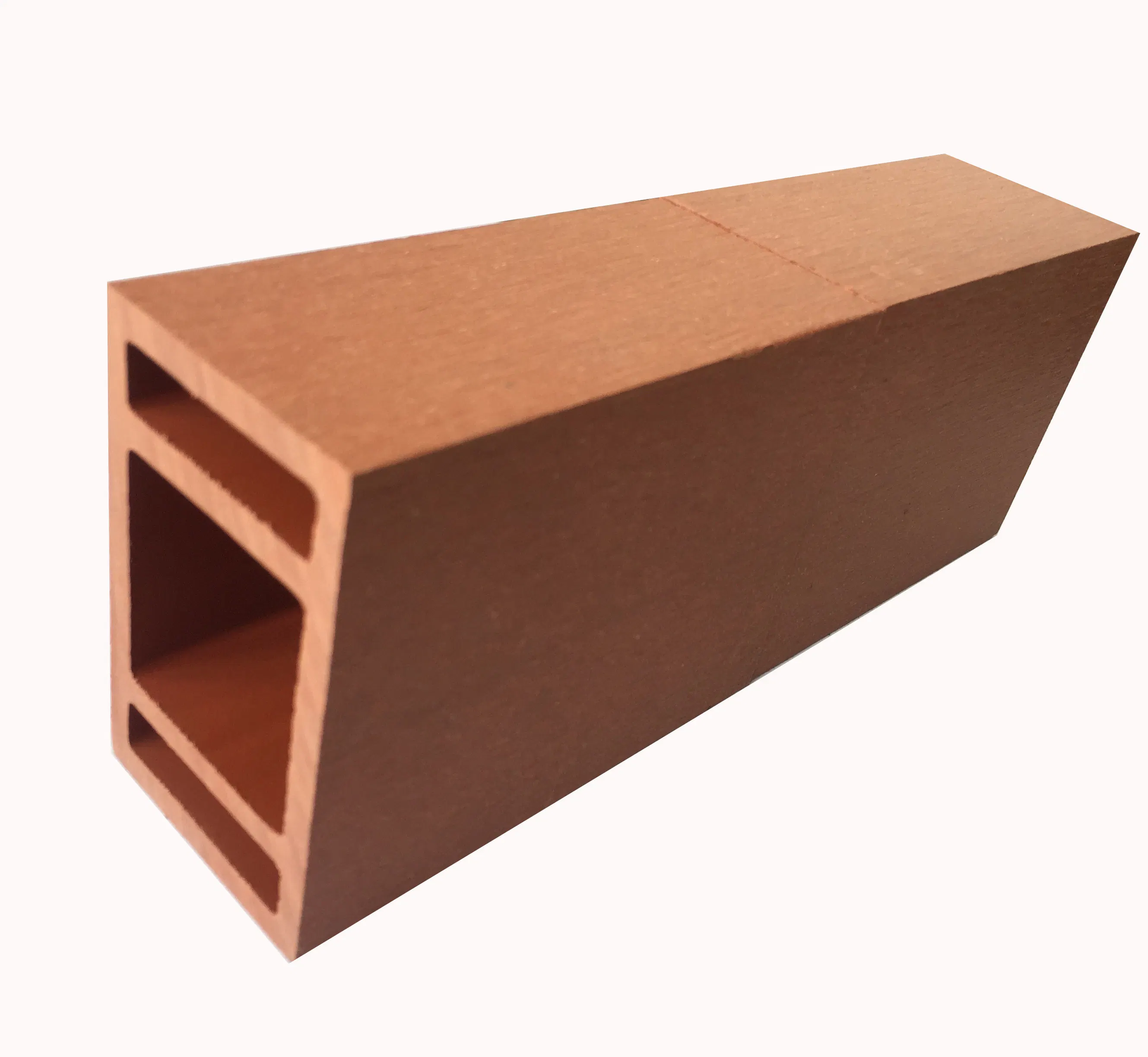 WPC Outdoor Decking Woodgrain Tubes Pergola Rafter Beam Composite Timber Armrest Roof Ceiling Fence Material 80*50mm