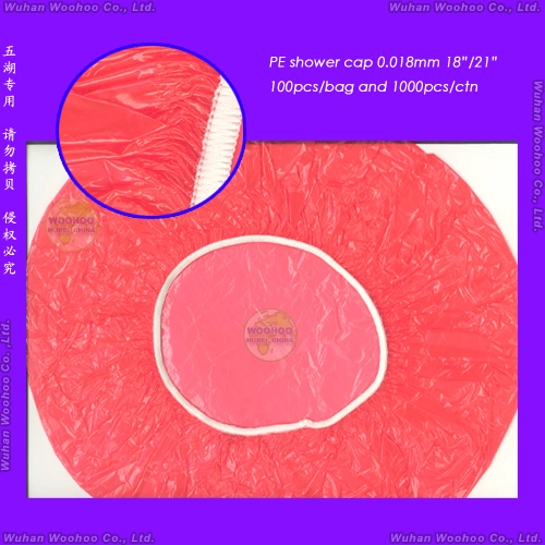 Водонепроницаемый Прозрачный Поли / HDPE / LDPE / Пластик / Прозрачный / Mob / Mop Одноразовые PE Шапочка для Душа