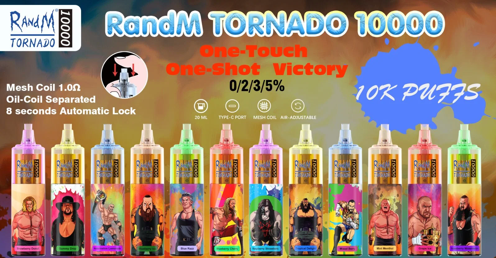 Randm Big 10000 Puffs E-Cig Tornado 10K Disposabel Vape