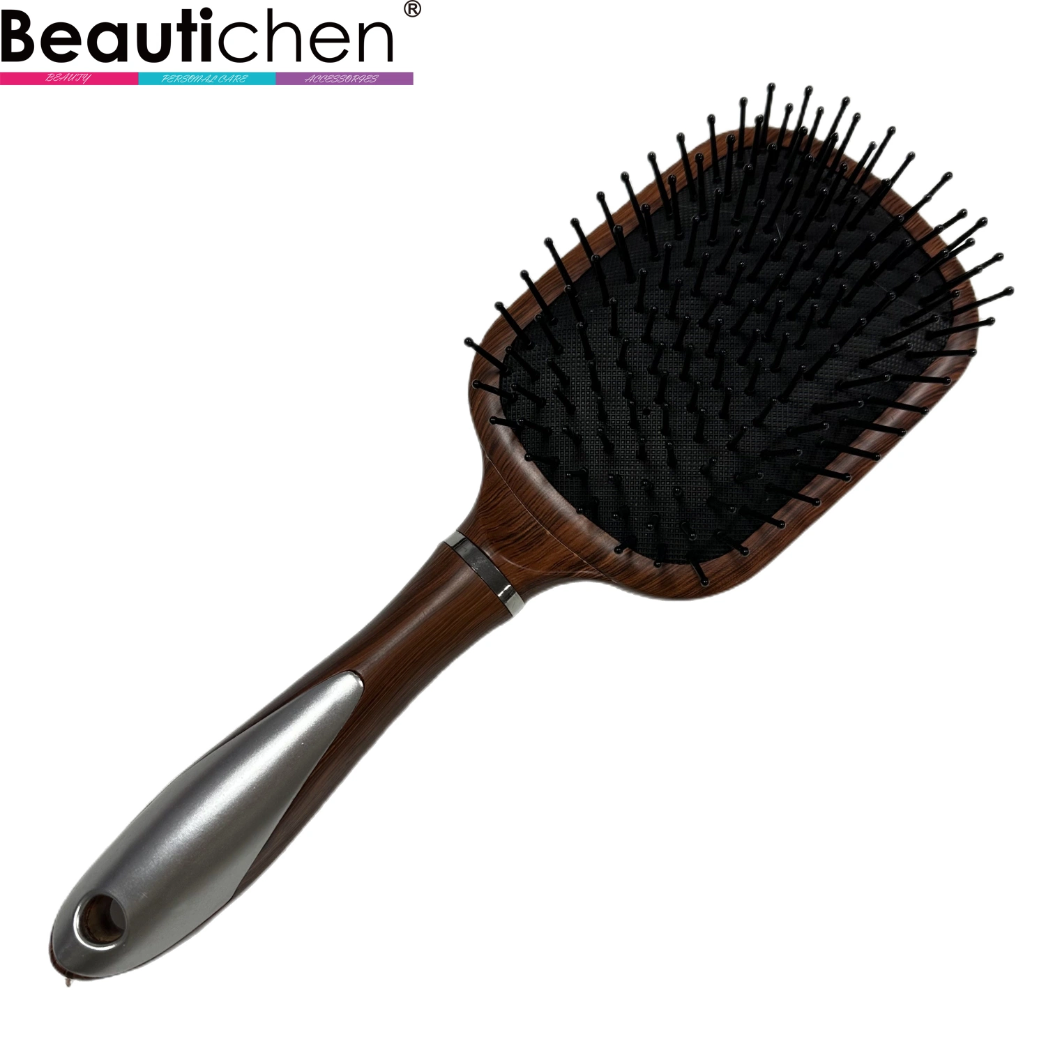 Beautichen Professional Electroplating Multi Color Soft Cushion Pad Plastic Paddle Massage Bristles Hair Brush