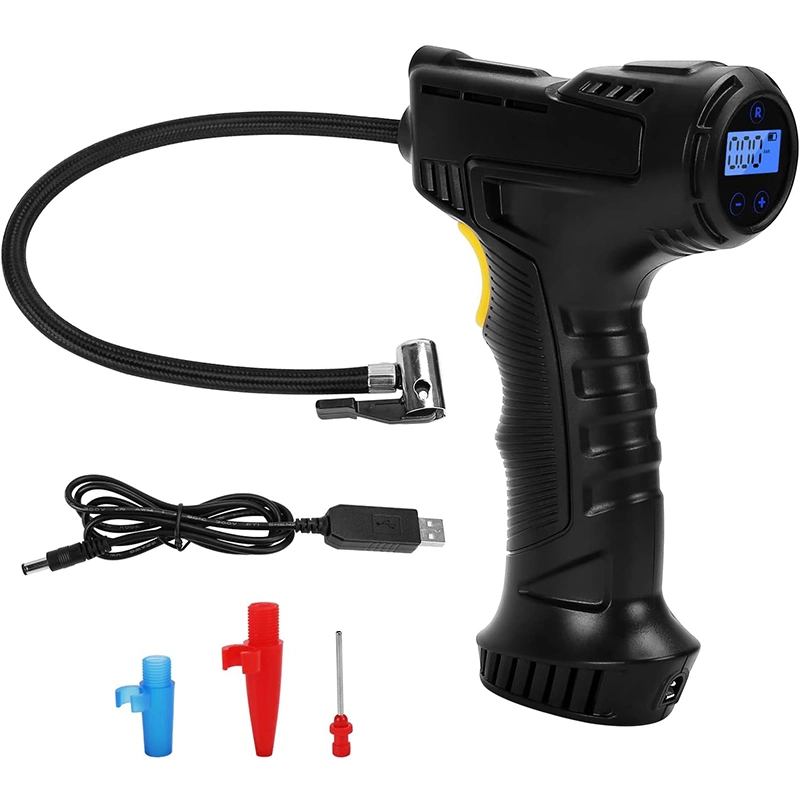 120psi Mini Cordless Tire Inflator Pump with LED Light Pressure Gauge for Car Motorcycle Bicycle Tires Balls
