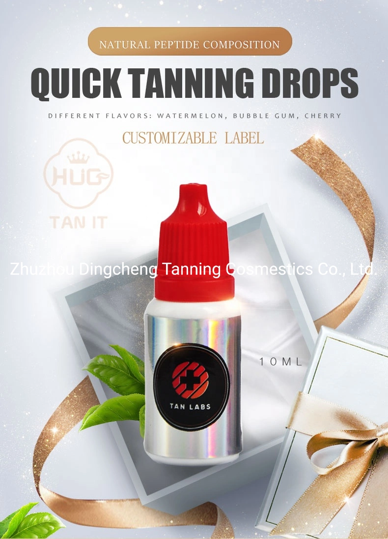 Hot Sela Wholesale/Supplier Sunless Tanning Watermelon/ Bubblegum Flavors Tan Peptide Drops Tropic Sun Drops