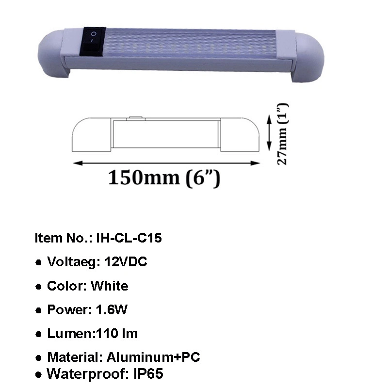 12V 6500K branco barco da Intensidade de Luz cabine girando Faixa Marinha giratória interior barras de luz LED de iluminação