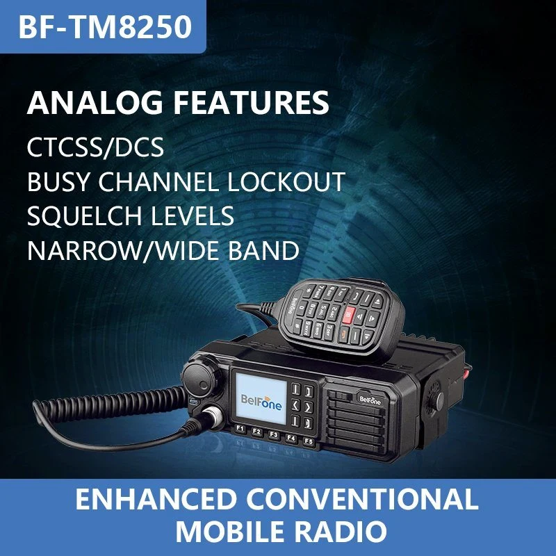 Radio móvil bidireccional para coche Belfone VHF UHF montada en vehículo (BF-TM8250)