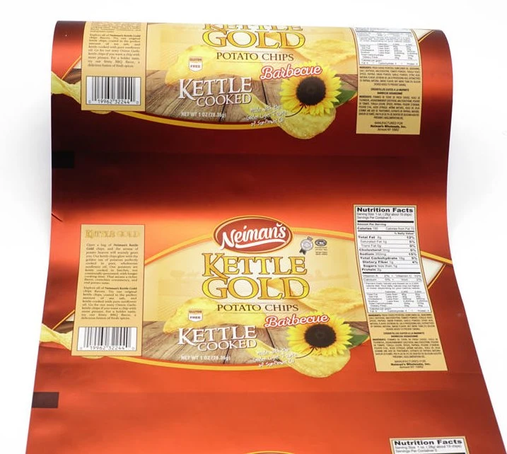 Benutzerdefinierte bedruckte Food Roll Film Verpackung Rollstock für Snacks Crisps Verpackung Von Chips