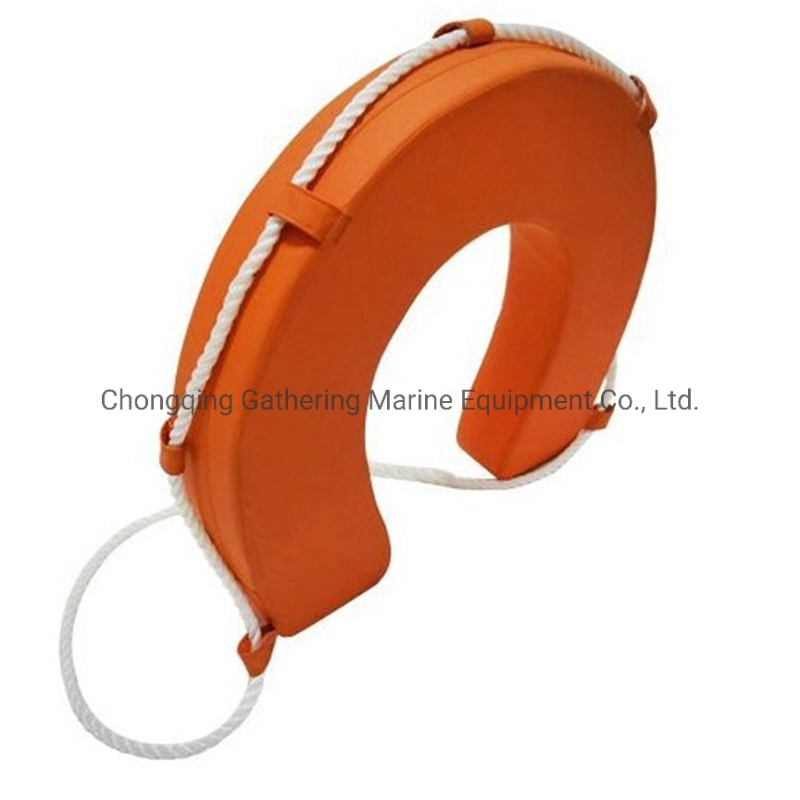 Marine Rescue PU Foam Orange Horseshoe Lifebuoy U-Shape Lifebuoys with Rope