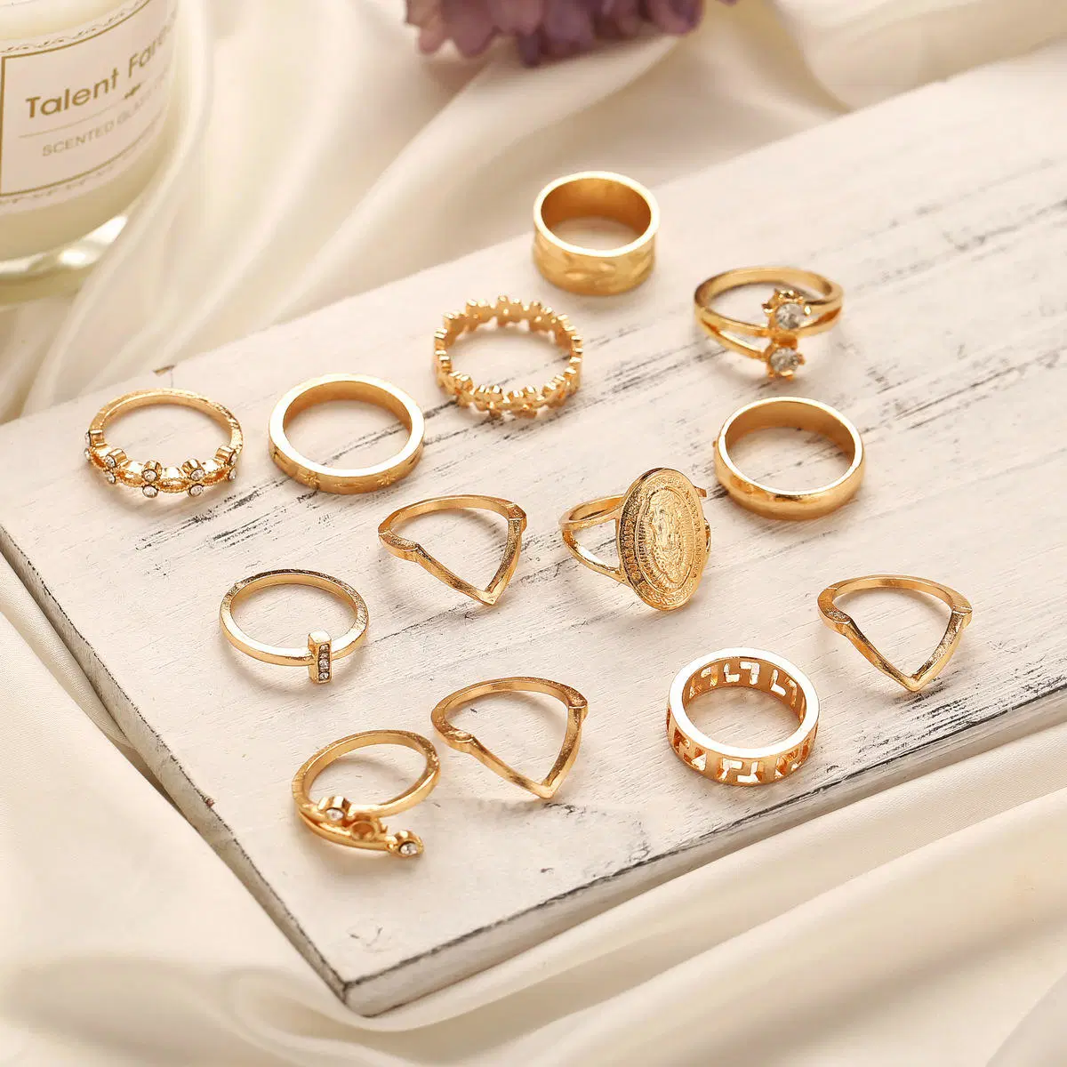 Fashion 13 PCS Set Ladies Rings Gold Finger Ring Set for Women Wholesale/Supplier