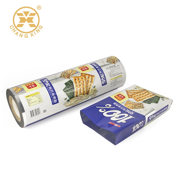 Vivid Printing Plastic Cracker Biscuit Flow Pack Wrapper Roll Film