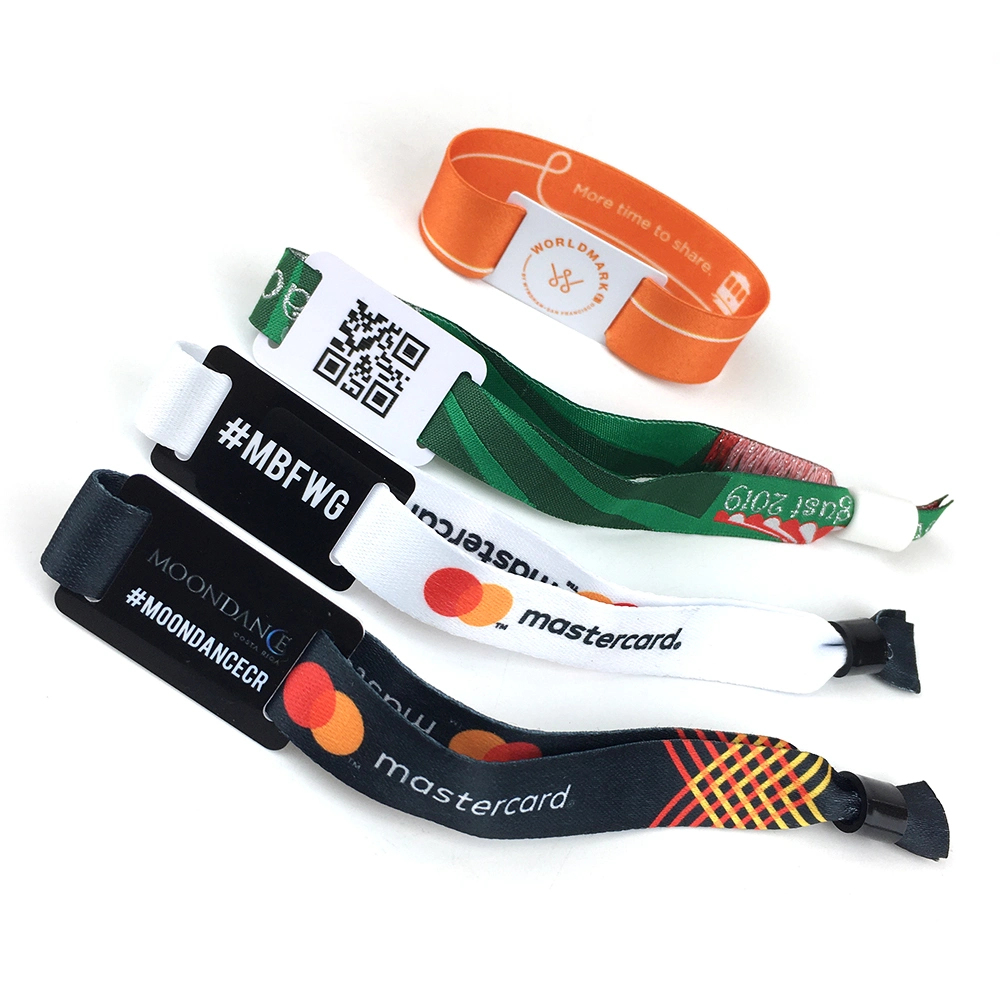 Customized NFC Fabric Bracelet 13.56MHz Sport Event RFID Wristband