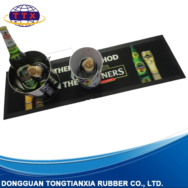 Promotional Custom Printing Felt Top Nitrile Rubber Bar Mat