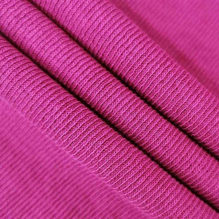 Knitted Rib Fabric 32s Polyester Cotton Stretch Thickening 280g Autumn and Winter Parent-Child Suit Pants Fabric