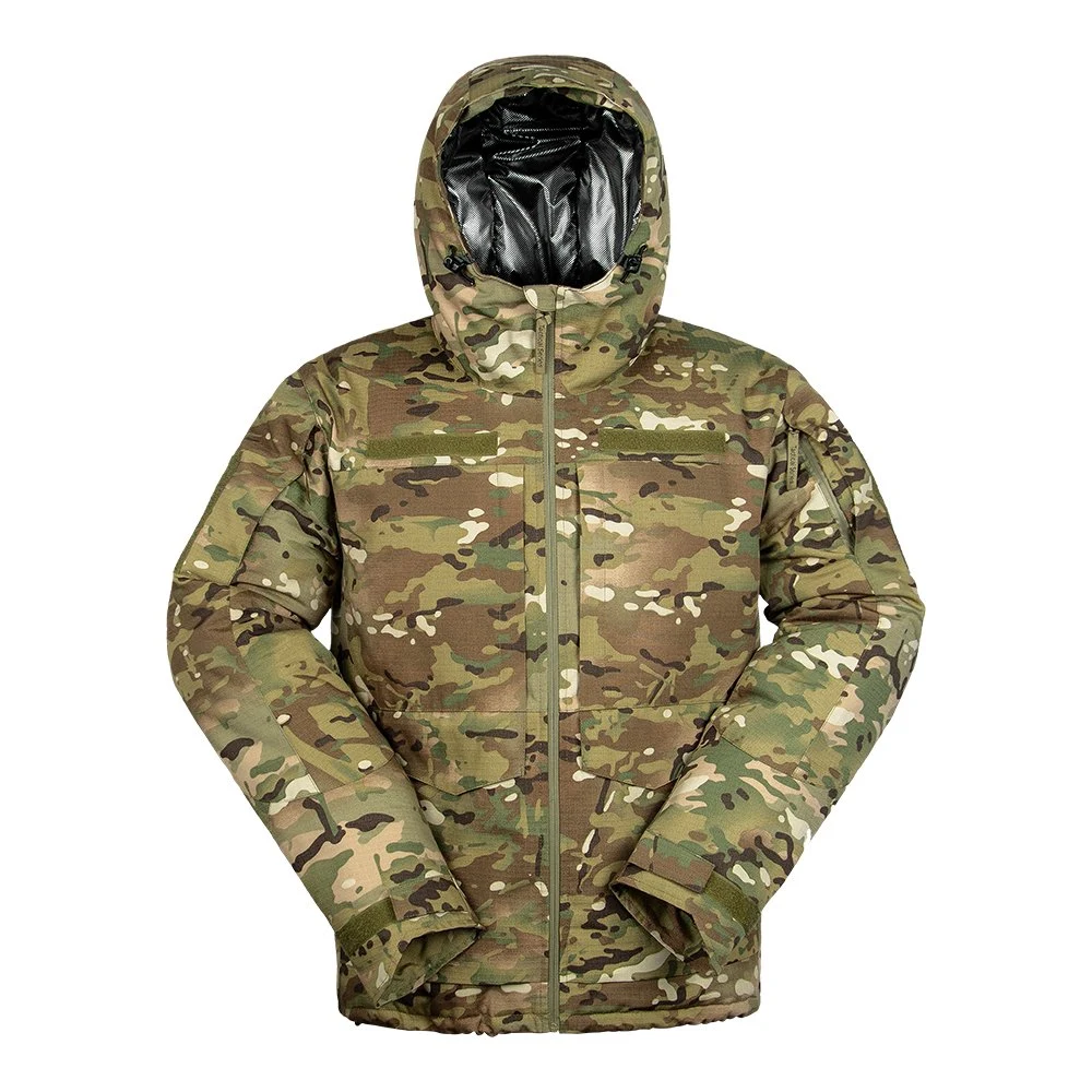 Veste tactique coupe-vent à capuche pour hommes, imperméable, chaude et adaptée à la randonnée et à la chasse.