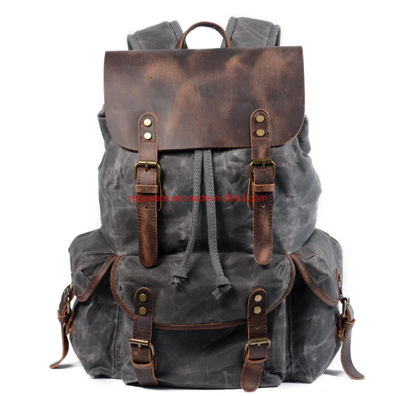 Hot Selling Outdoor Large Capacity Waxed Canvas Waterproof Hiking Travelling Backpack