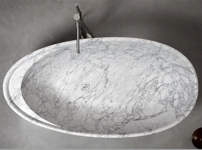 Hot sale Natural Stone Arabescato Marble Bathtub for Home Hotel Bathroom