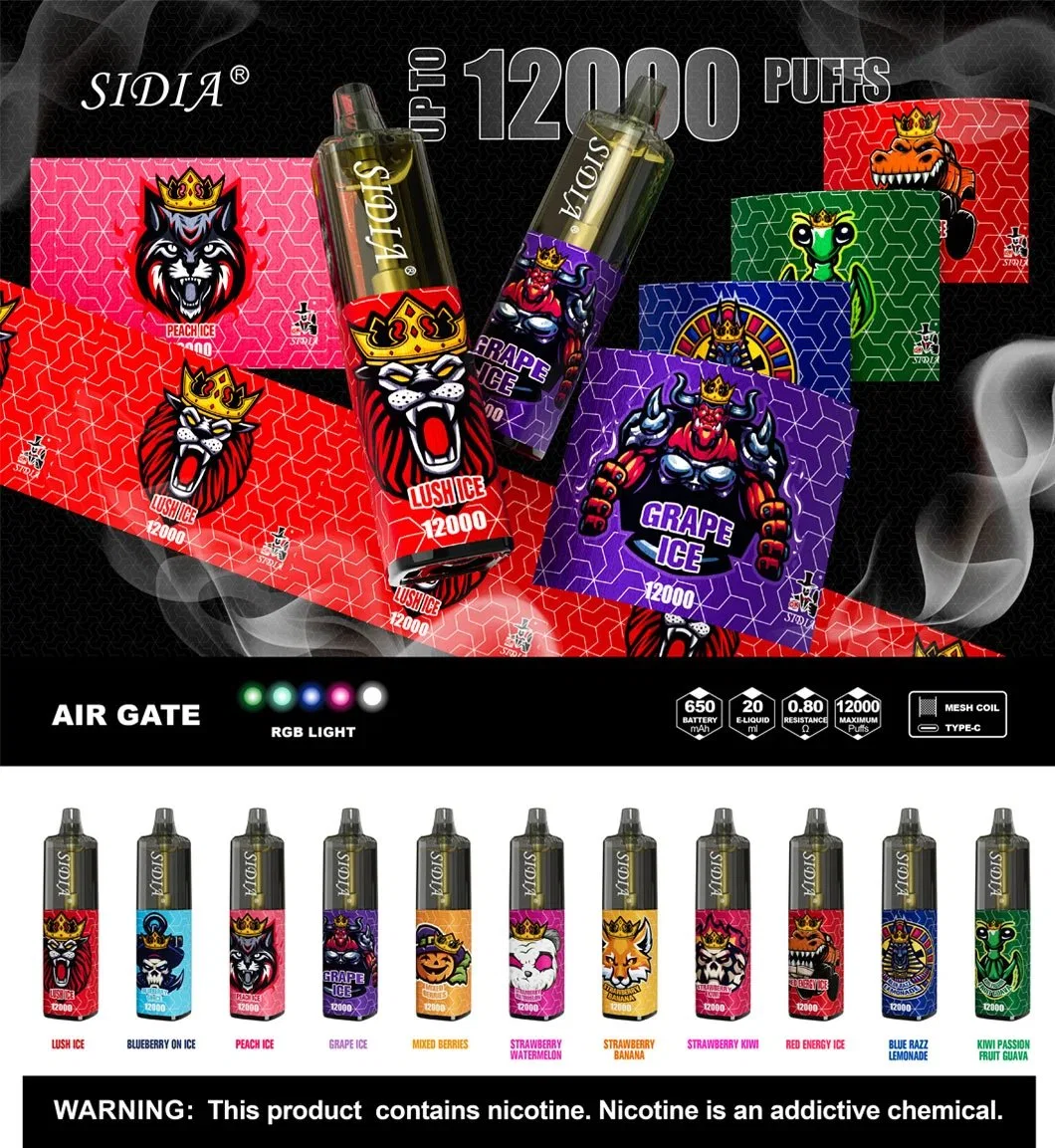 Filipino barato VAPE Marca Sidia 12000puffs desechable con tensión ajustable