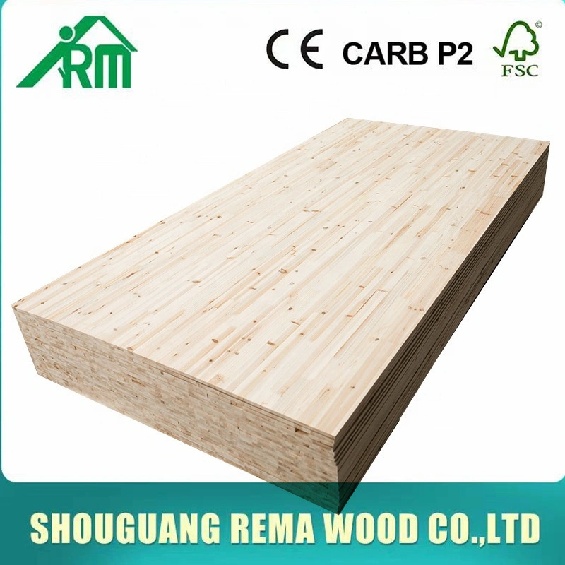 E0 grado del medio ambiente, 18mm madera pino finger joint Board para muebles y decoración del hogar