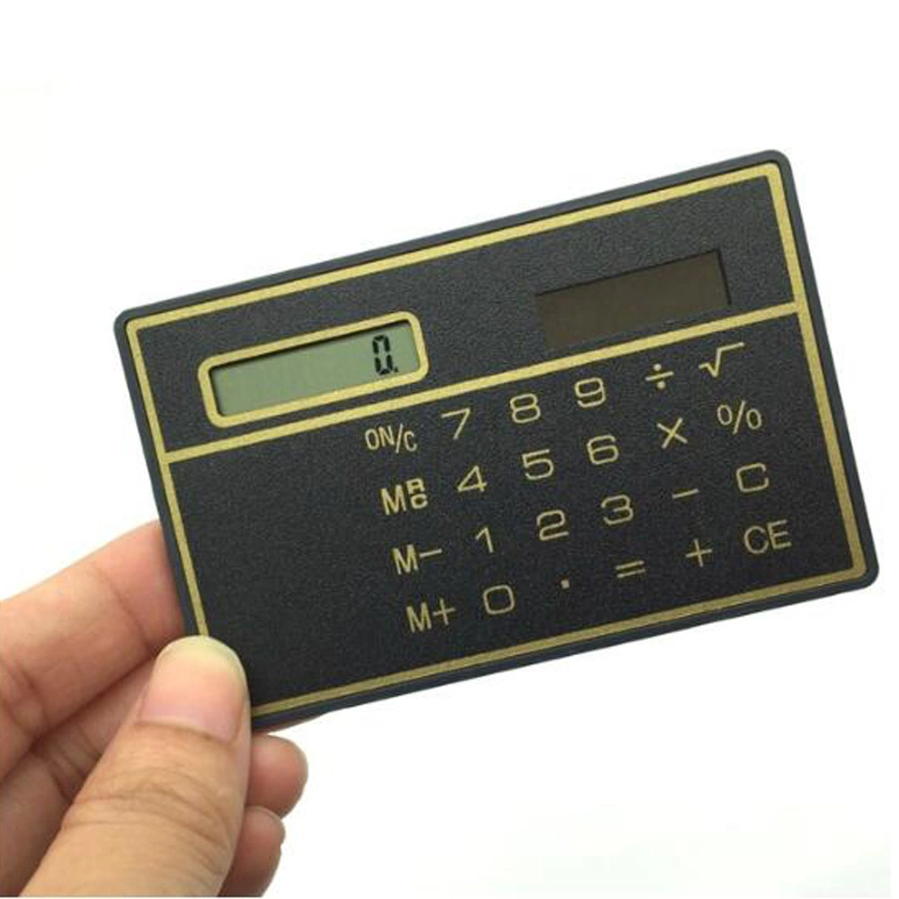8 Dígitos Diseño de Tarjeta de Crédito Ultra Delgado y Mini Calculadora de Bolsillo con Energía Solar