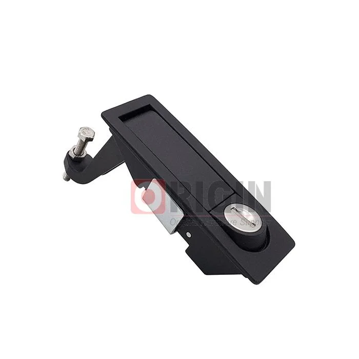 Black Powder Coated Keylocking Lever Latch Push Button Compression Lock