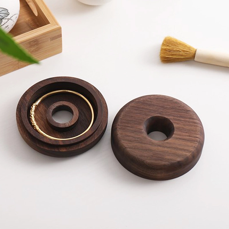 Circular Wooden Jewelry Storage Box Creative Storage Items