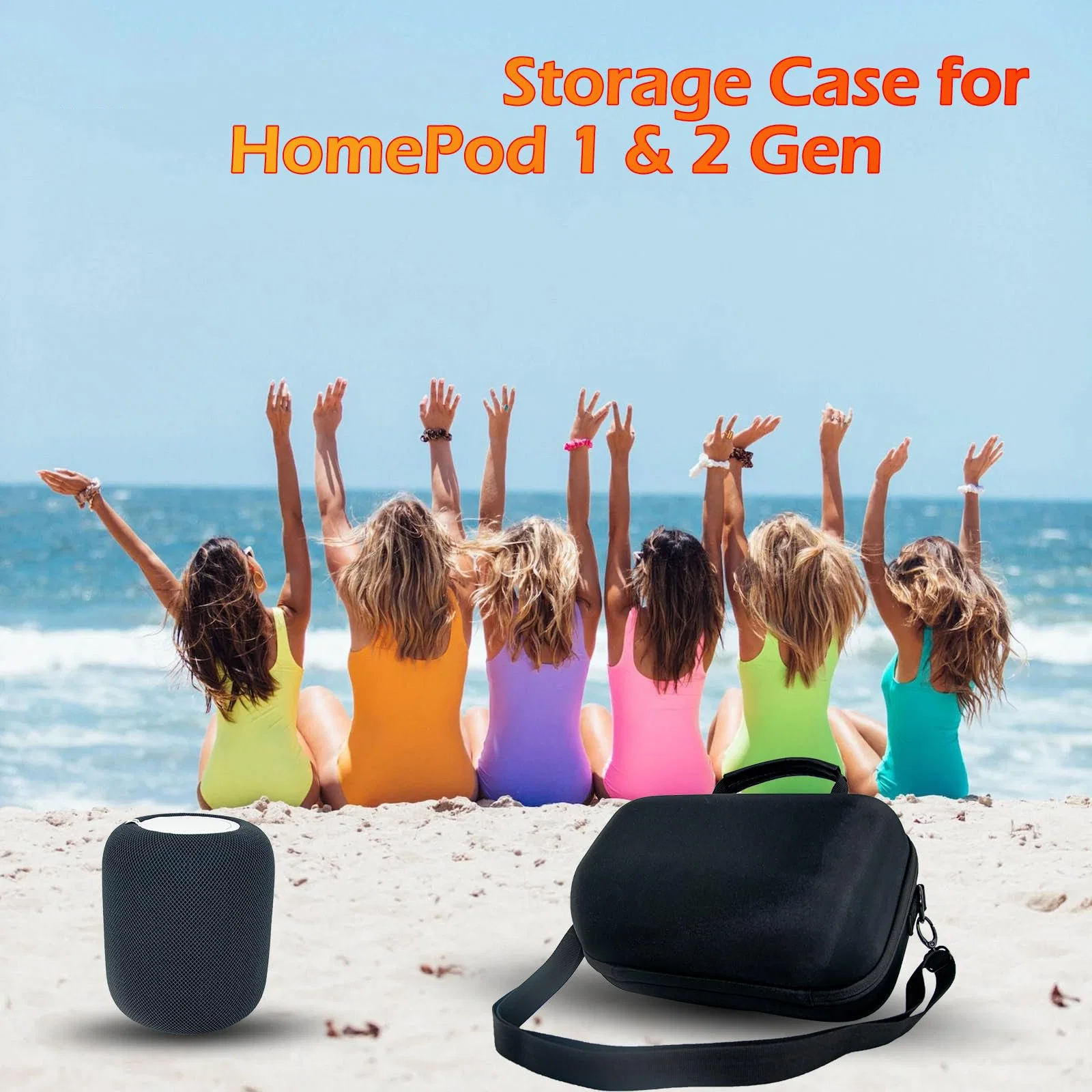 Funda rígida de altavoz portátil con cable USB para Homepod 2 &amp; 1 Bolsa de almacenamiento para altavoces Gen