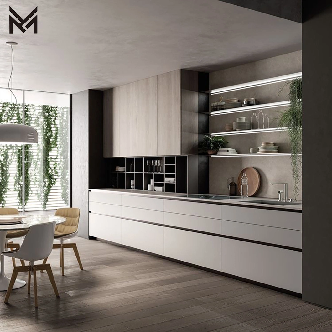 Haute brillance laminés en bois Meubles de cuisine moderne d'accueil personnalisée Cabinet pour le commerce de gros