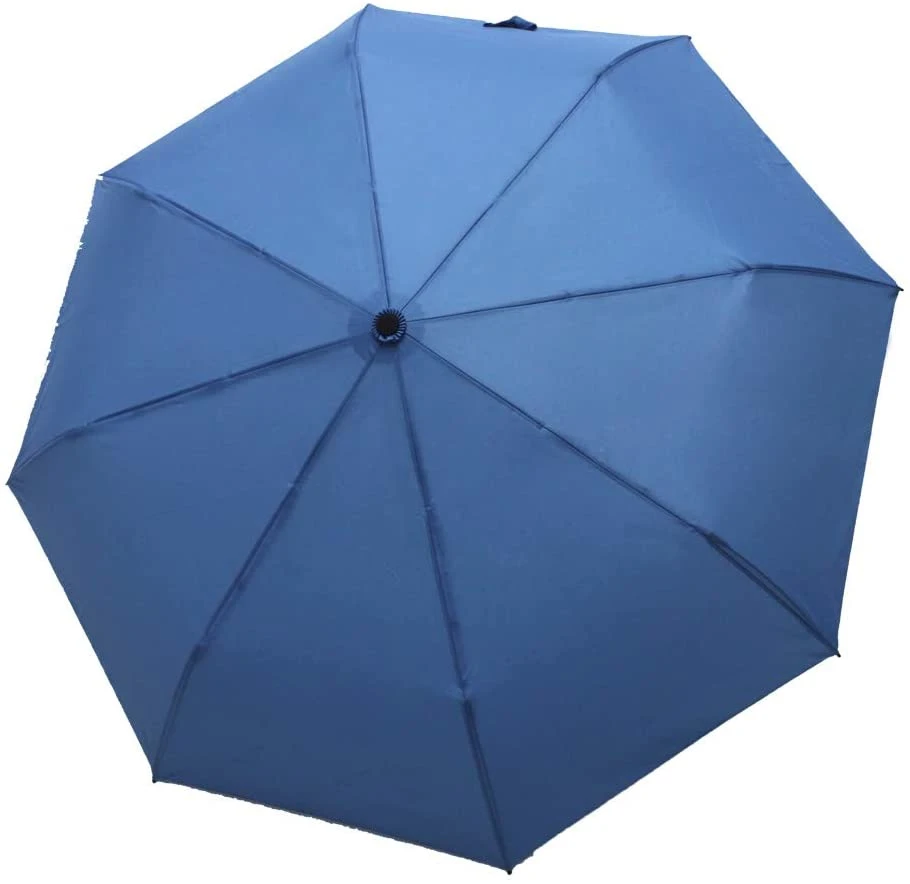 Skeleton Structure Umbrella Retractable Foldable Sun Protection Wind Resistant Travel Small Carry on Wooden Handle Umbrella