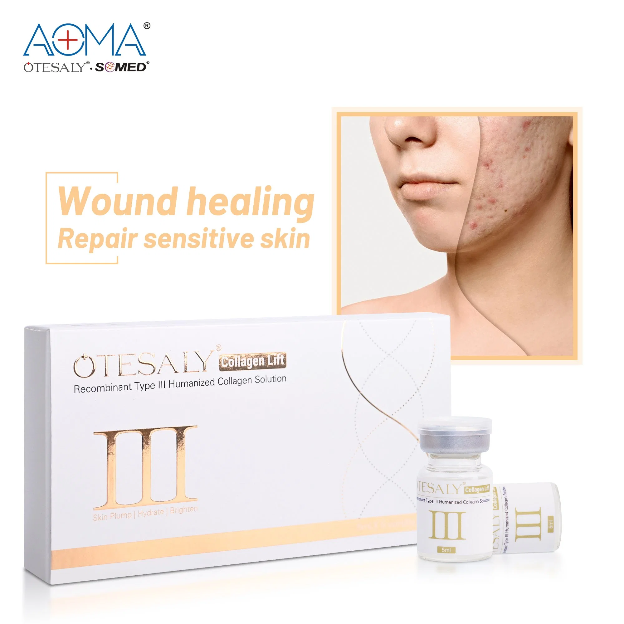 Wholesale 5ml Facial Collagen Injection Sensitive Skin Repairing Humanized Collagen for Scars
