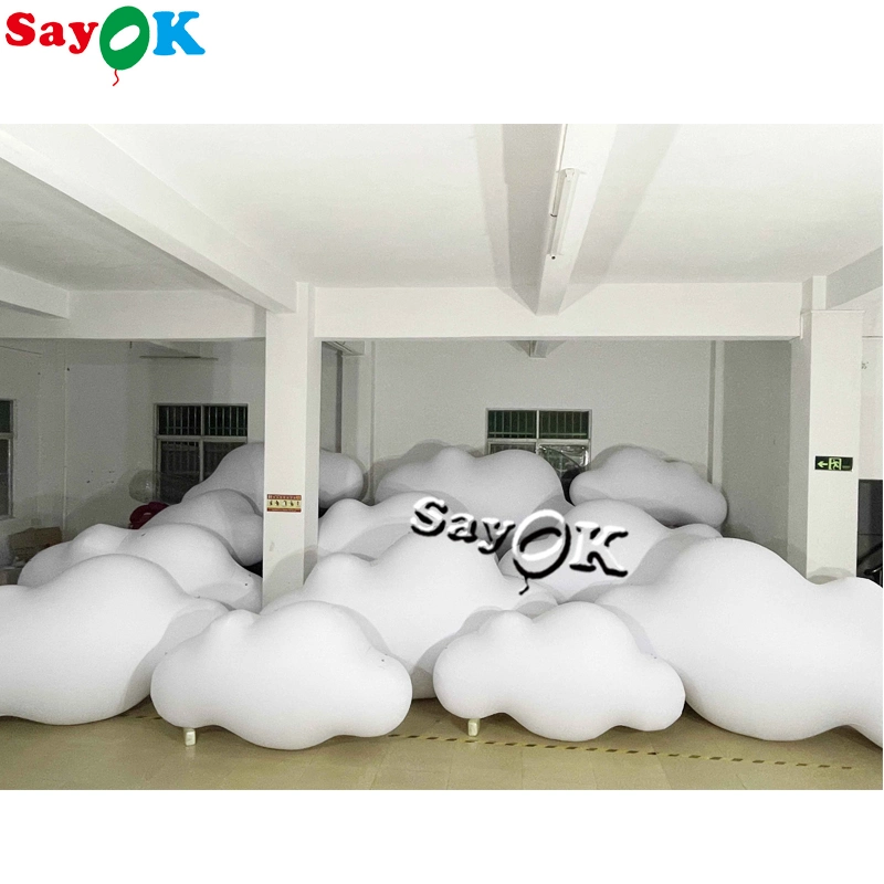 2m PVC Lighting Decorative Balloons LED Inflatable Clouds for Wedding Party Stage