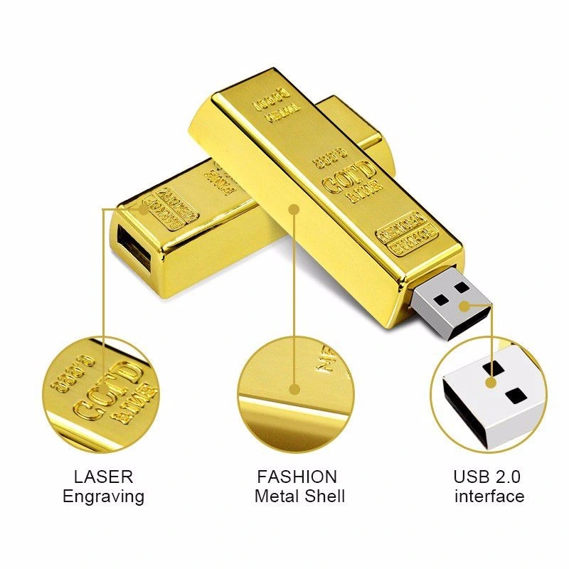 Ladrillo de la barra de oro de lujo USB Flash Drive USB Memory Stick