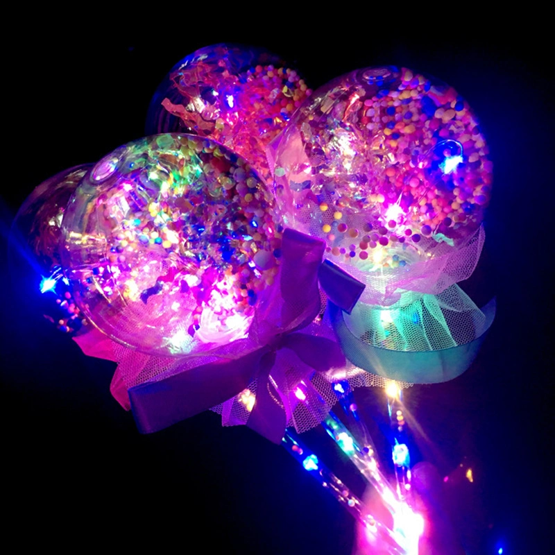 Flashing Stick Ball Flashing Handles Plastic Glowing Magic Wand LED Flashing Fairy Stick Toy