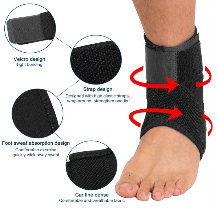 Unisex Ankle Brace Stabilizer, Foot Sleeve Ankle Support Adjustable Compression Sports Wraps Guard for Outdoor Sports, Home Gym Fitness, Sprained Rehab Exercise