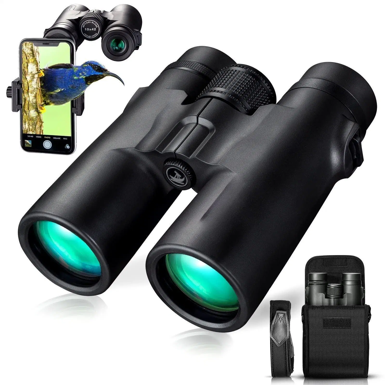 10X42 Roof Prism Binoculars Adults HD Professional Binoculars Scope Telescopes