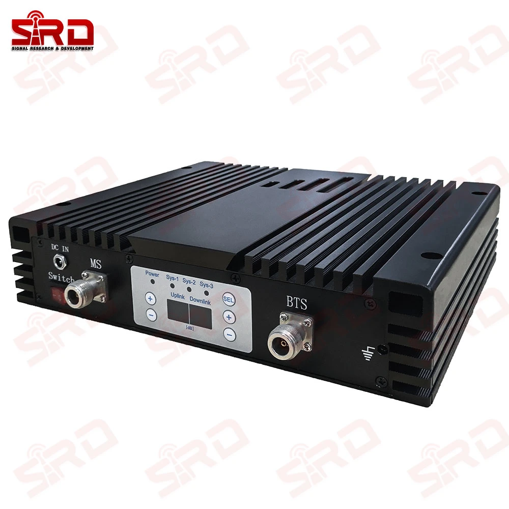 Tri Band Signal Booster 27dBm Gain 80dB Coverage 3000-5000sqm Dcs1800 WCDMA2100 LTE2600 Signal Repeater