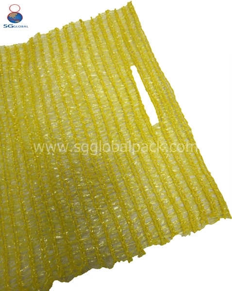 GRS SGS Certified Custom Plastic Drawstring PE Raschel Sacks for Packing Potatoes