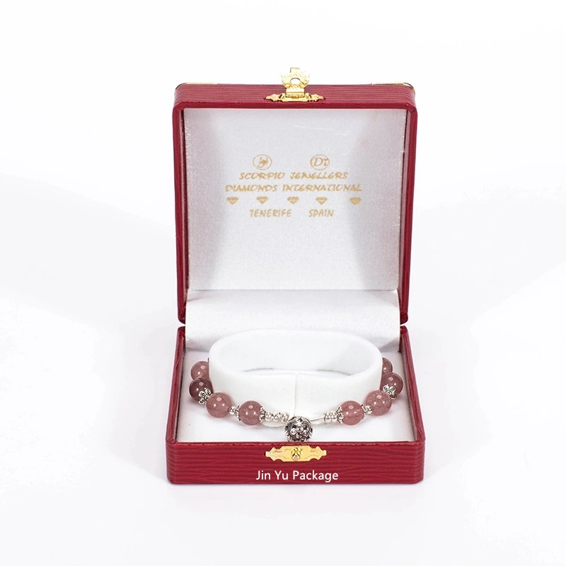 Boîtes d'emballage cadeau de bijoux à charnière en plastique rétro de luxe personnalisées.