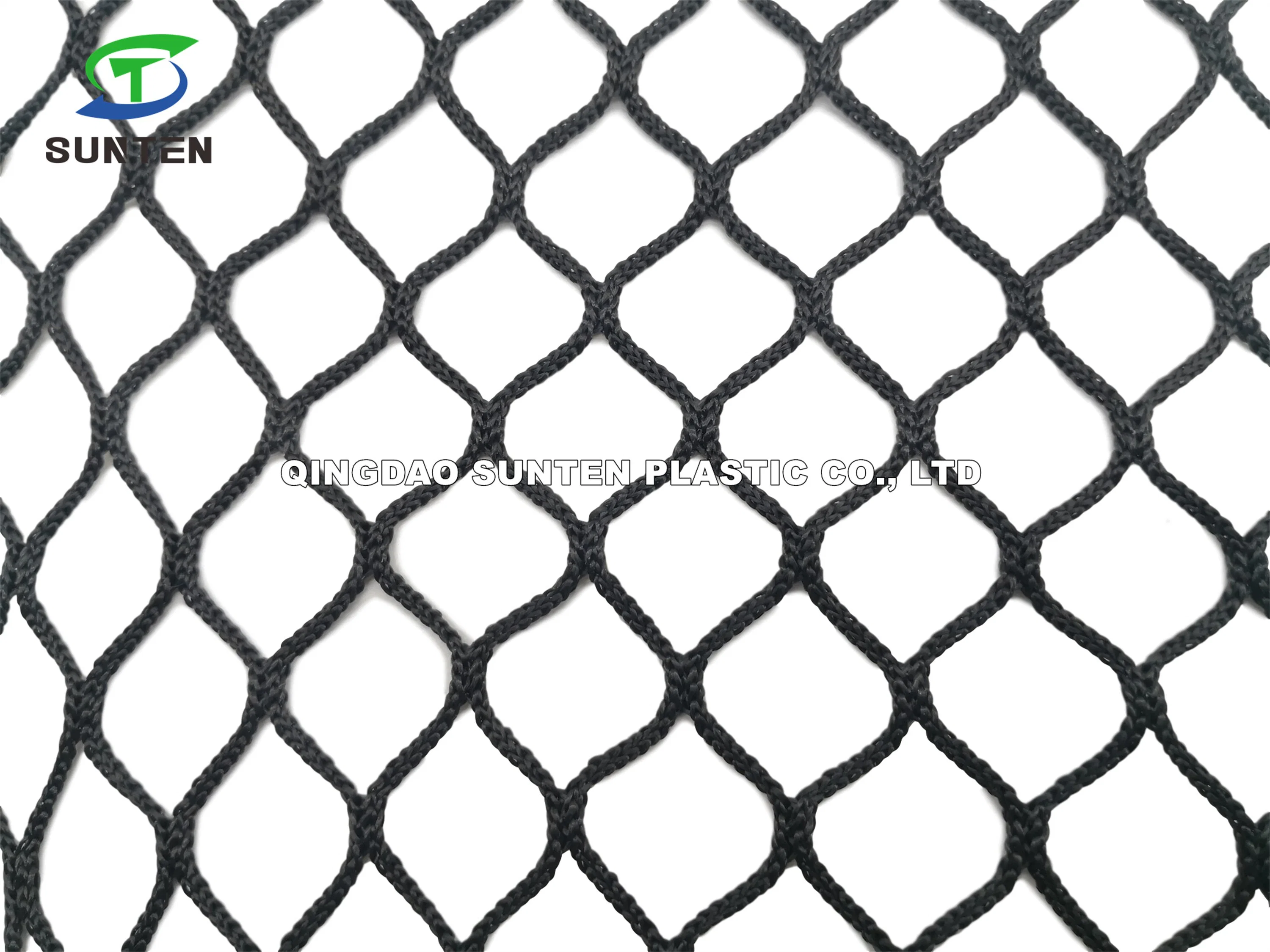 Black/White Polyester Knotless Cargo Net, Container / Fall Arrest Netting, Safety Catch Net in Construction Sites, Amusement Park, Play Gym Train Training