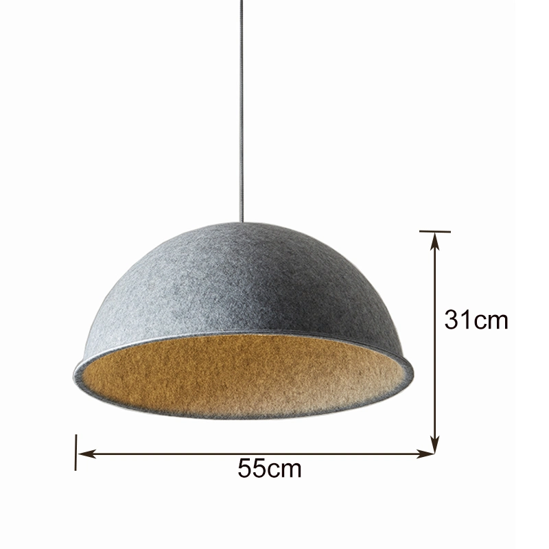 Creative Eco Felt Shade E26 E27 Base Fixture Hanging Ceiling Pendant Lamp for Kitchen Home Lighting