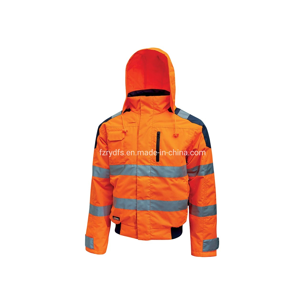 Construcción Industrial Hiviz cinta reflectante bombardero chaqueta impermeable