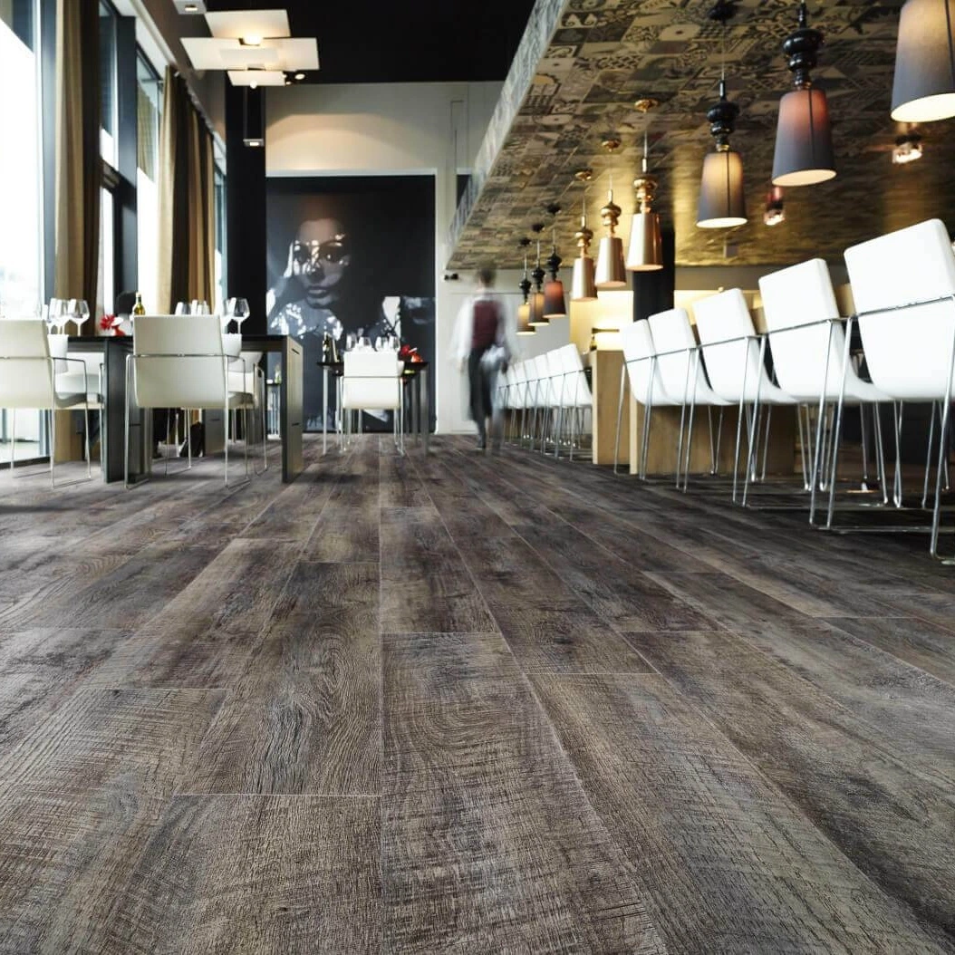 Durable Spc PVC Vinyl Plastic Lvt Concrete Floor for Hotel