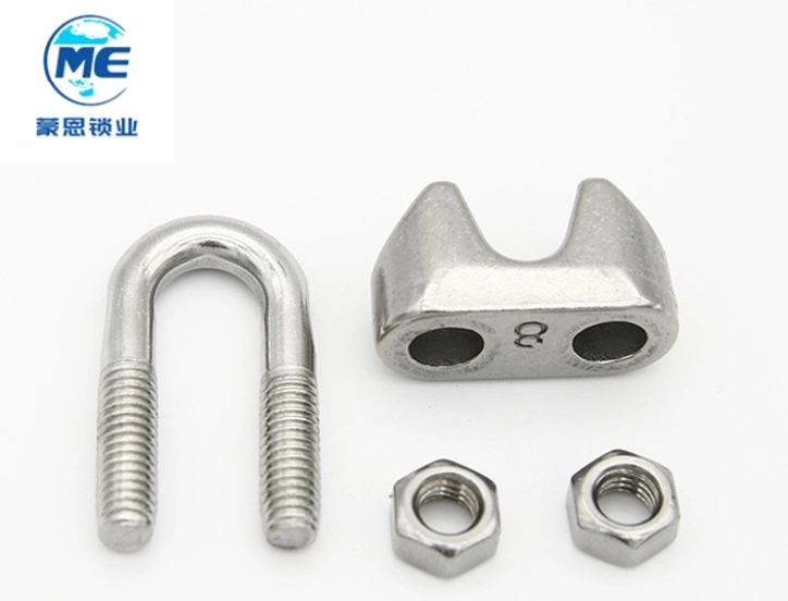 Manufacturers Spot Stainless Steel Buckle 304 Material National Standard Steel Wire Rope Clamp Head Tight Rope Clamp Head Rigging Accessories