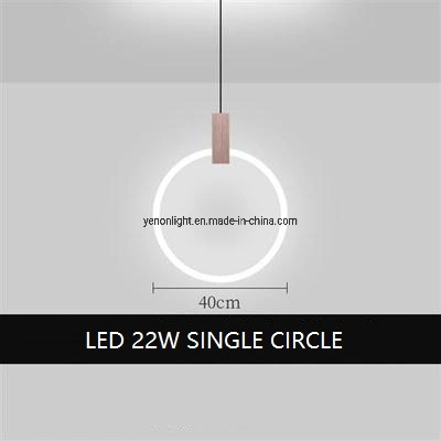 Pendente de iluminação LED Círculo da lâmpada de Wood Design lustre a Lâmpada moderna