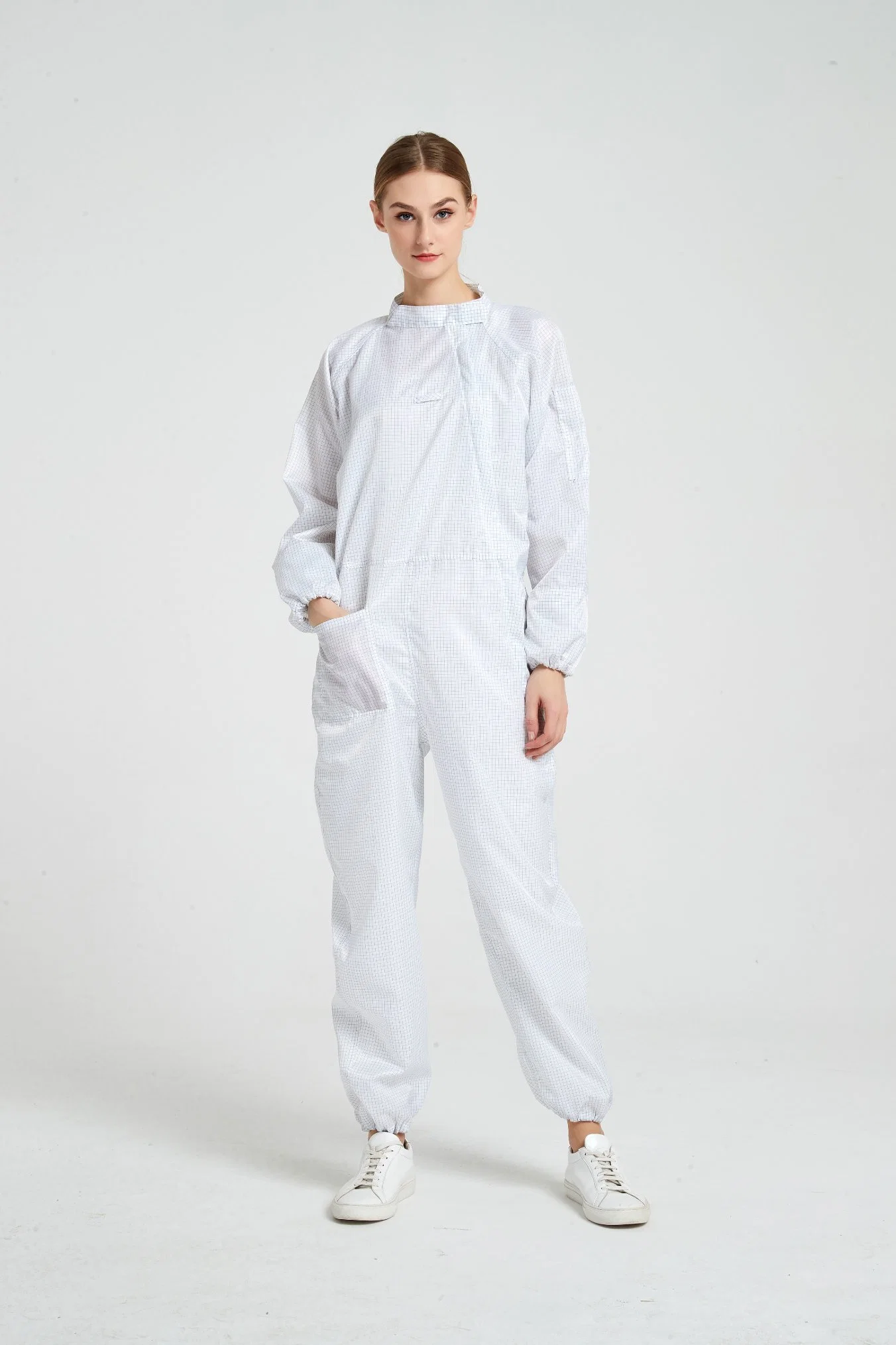 ESD Anti-Static Clean Room Clothing Grid Collar