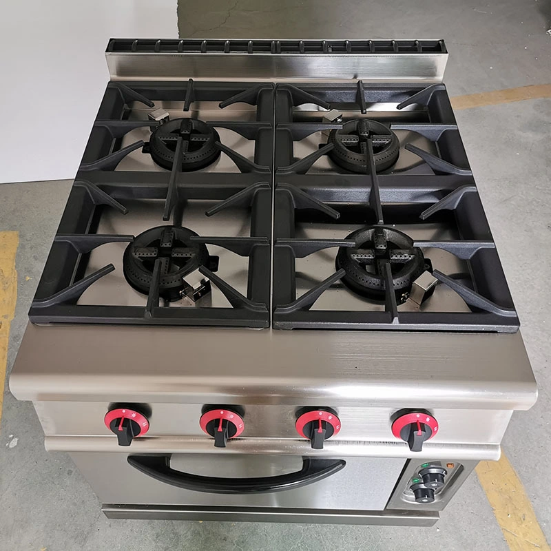 La gama 4 quemador de gas de cocina con horno de gas comercial equipamiento de cocina