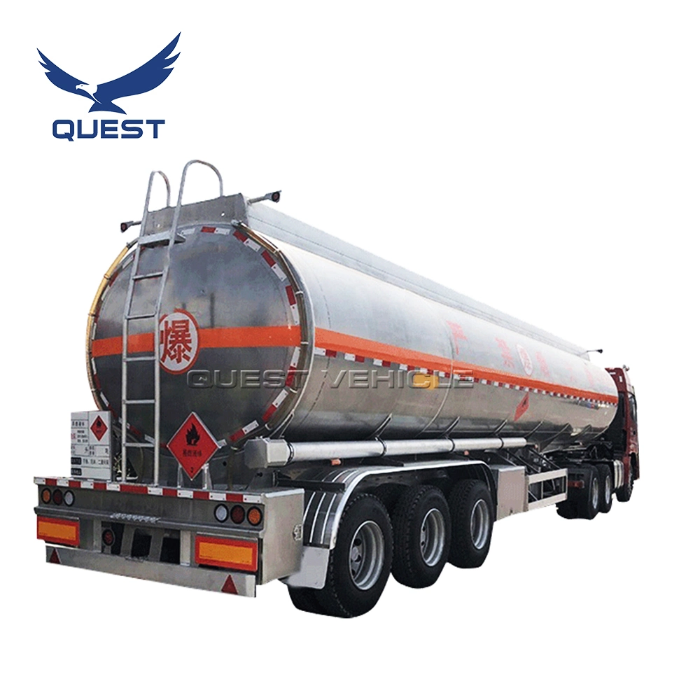 Aluminum Fuel Tank Semi Trailer 40000L Petrol Transportation Oil Tanker