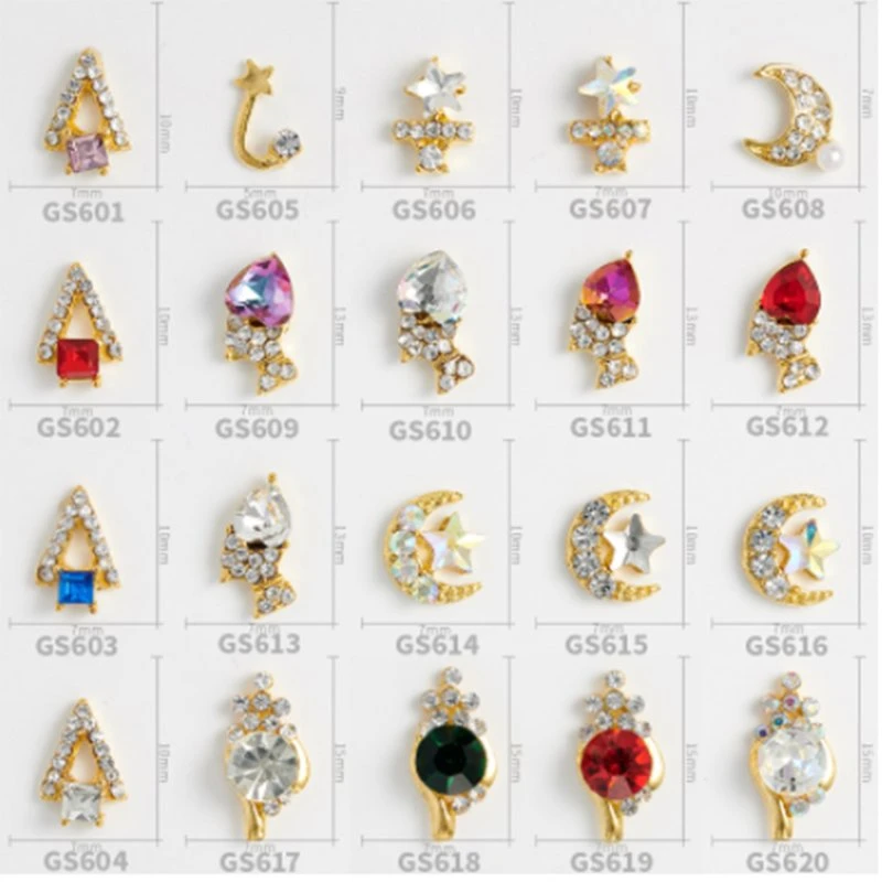 Nail Alloy Metal Accessories Stone Moon Diamond Satellite Stone Accessories Nail DIY Accessories